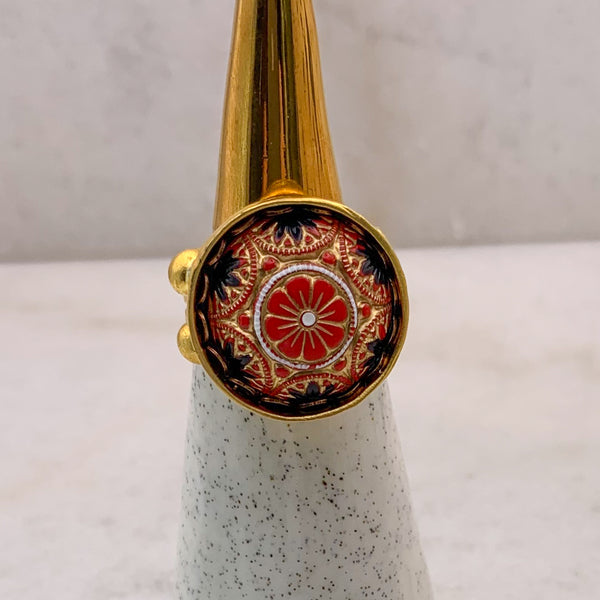 Vintage Mosaic Ring | Gold Filled Ring | Adjustable Ring | Handmade in Australia
