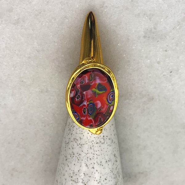 Venetian Glass | Millefiori Ring | Vintage Style | Handmade in Australia 