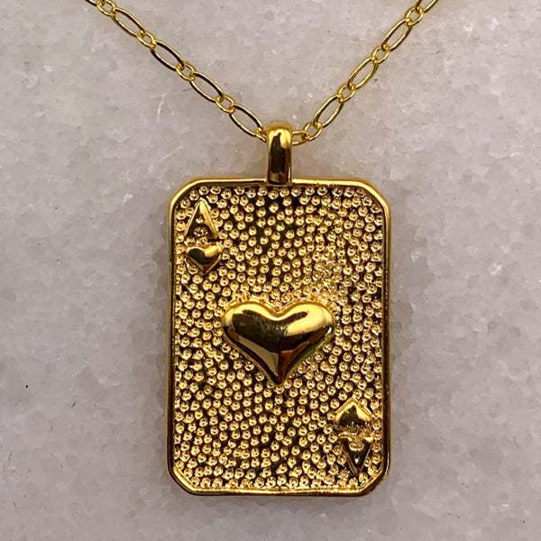 Gold Charm Necklace | Ace Card | Lucky Charm | Handmade in Australia