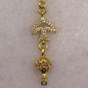 Gold Charm Necklace | Bird Necklace | Hot Air Balloon | Handmade in Australia