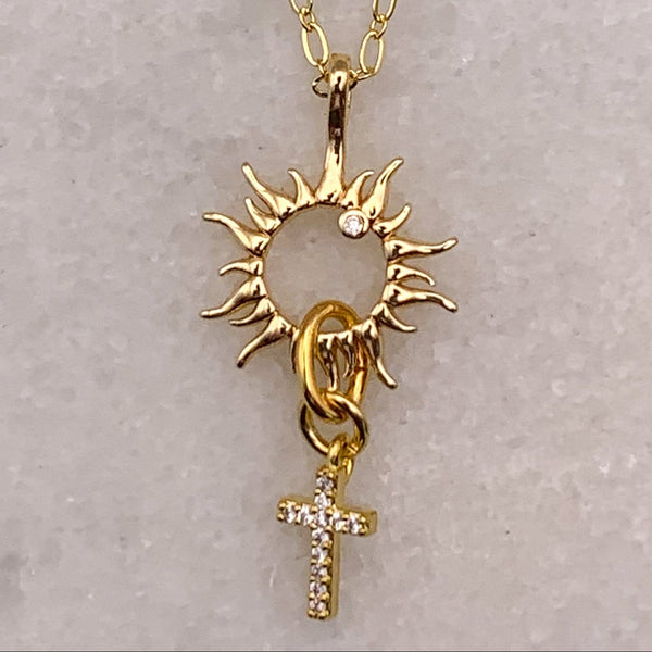 16 Carat Gold Filled Charms and Chain Necklace 43cm Long with 6cm Extension