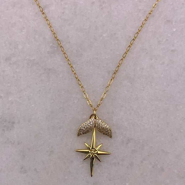 Mermaid | Vintage | Made in Australia | North Star |Charm Necklace