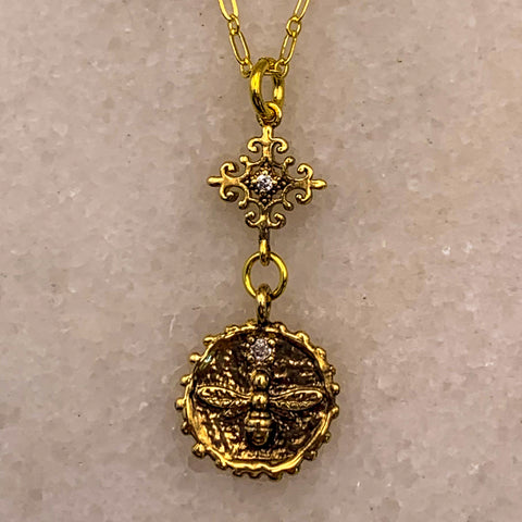 Bee Charmed Gold Charm Necklace