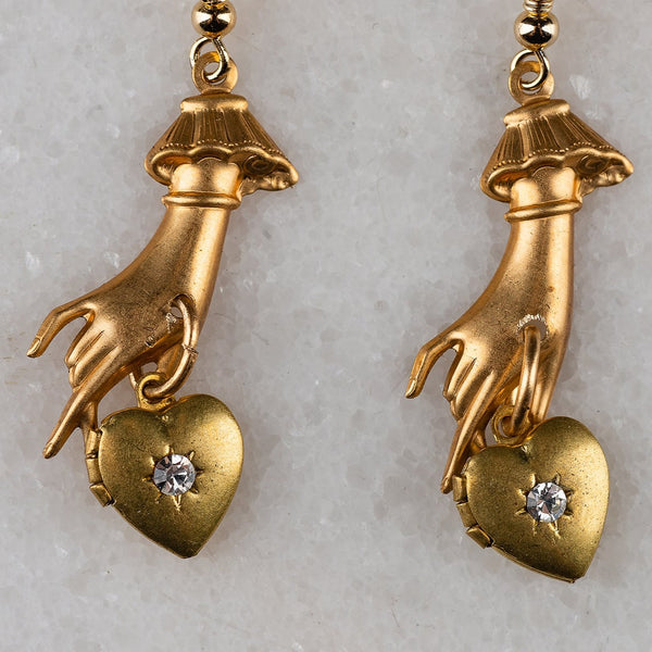 Romantic Earrings | Locket jewelry | Vintage Upcycled Artisan Jewelry