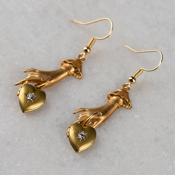Romantic Earrings | Locket jewelry | Vintage Upcycled Artisan Jewelry