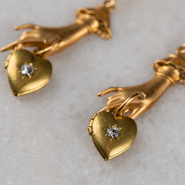 Romantic Earrings | Locket jewelry | Vintage Upcycled Artisan Jewelry