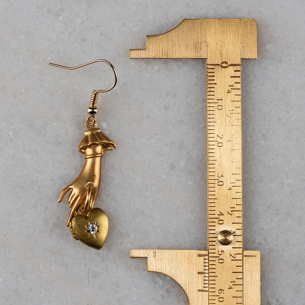 Romantic Earrings | Locket jewelry | Vintage Upcycled Artisan Jewelry