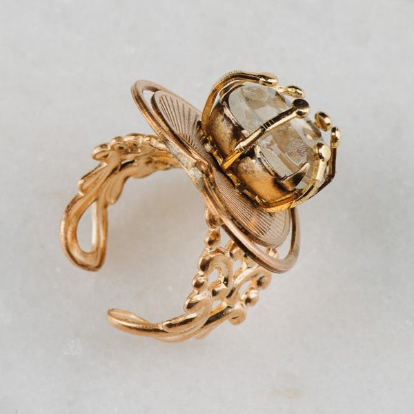 Heart Crystal Ring | Vintage Jewellery | Handmade in Australia | Chic