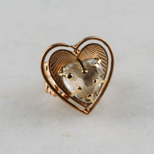 Heart Crystal Ring | Vintage Jewellery | Handmade in Australia | Chic