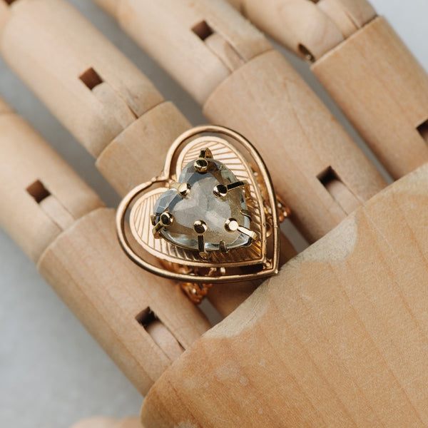 Heart Crystal Ring | Vintage Jewellery | Handmade in Australia | Chic