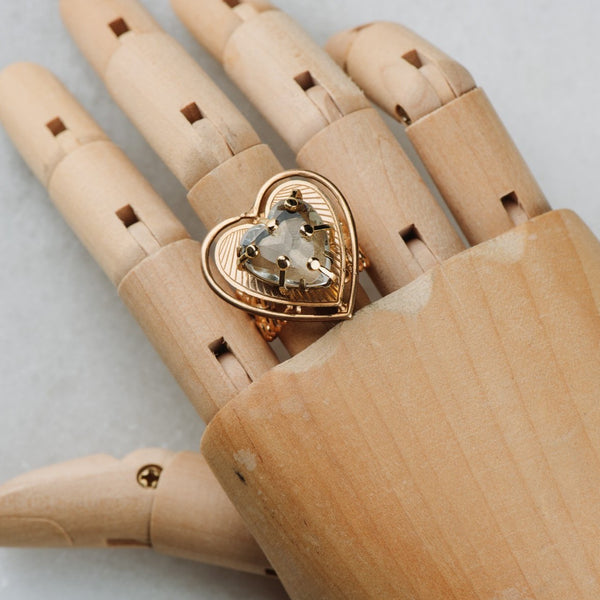 Heart Crystal Ring | Vintage Jewellery | Handmade in Australia | Chic