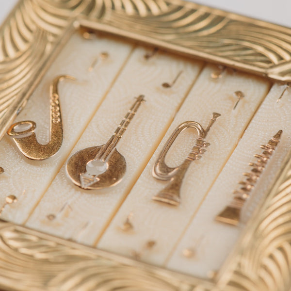 Musical Brooch | Vintage golden Music instruments | Handmade in Australia