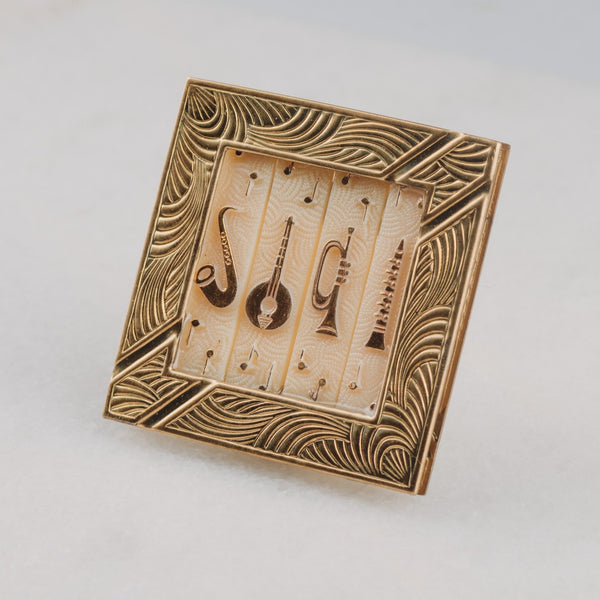 Musical Brooch | Vintage golden Music instruments | Handmade in Australia