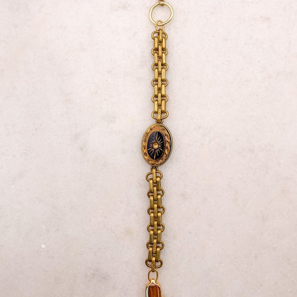 Vintage Jet Cameo | Handmade in Australia | Vintage Chain | Bracelet