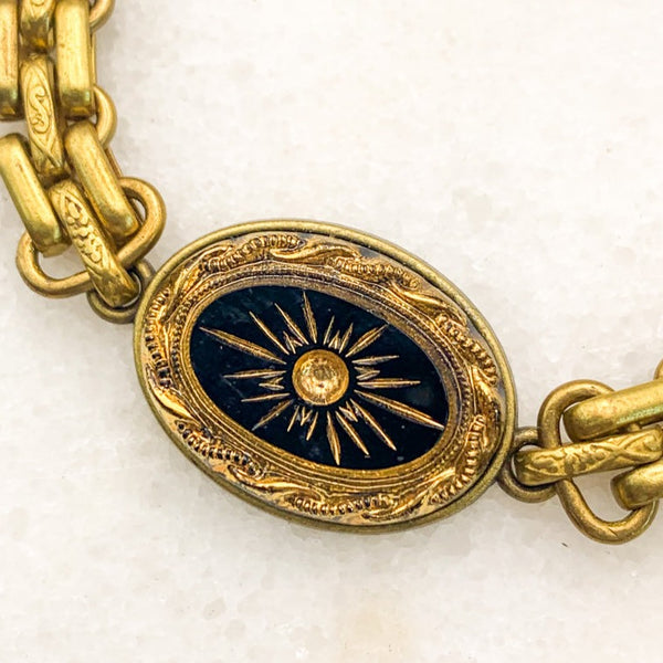 Vintage Jet Cameo | Handmade in Australia | Vintage Chain | Bracelet