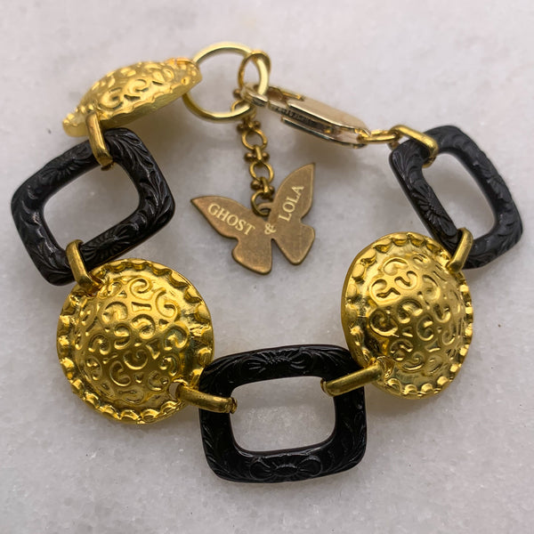 Vintage Victorian Carved Glass | Golden Orb | Handmade Jewellery | Luxurious 