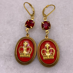 Regal Jewellery | Vintage Style | Handmade in Australia | Crown Earrings