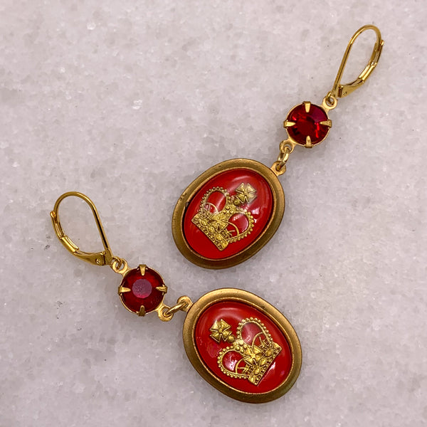 Regal Jewellery | Vintage Style | Handmade in Australia | Crown Earrings