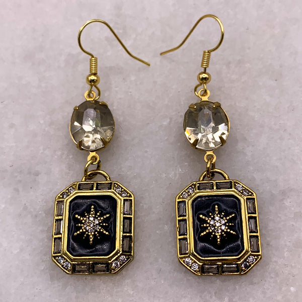 Enamel Diamante Jewellery | Vintage Earrings | Handmade in Australia | Crystal