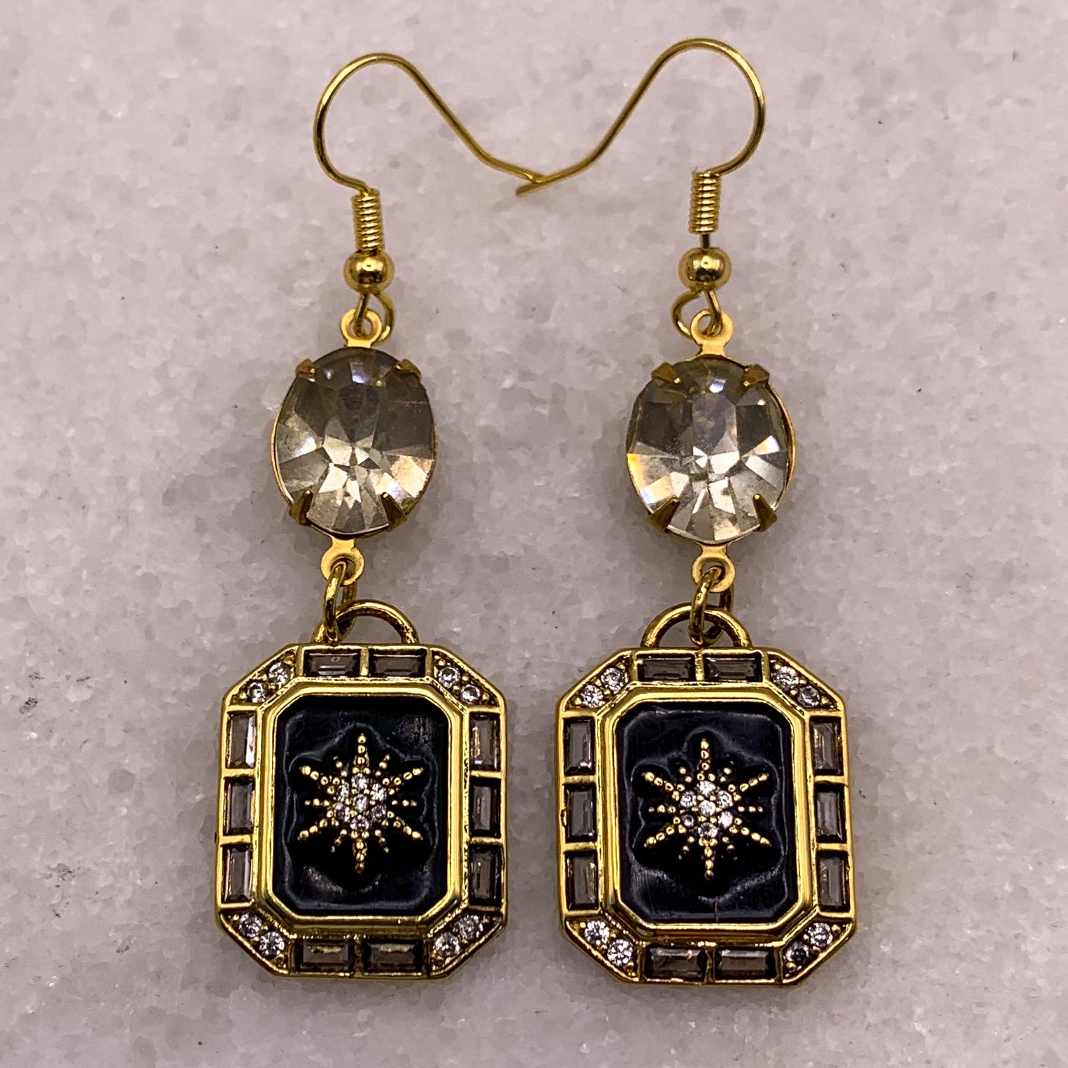 Enamel Diamante Jewellery | Vintage Earrings | Handmade in Australia | Crystal