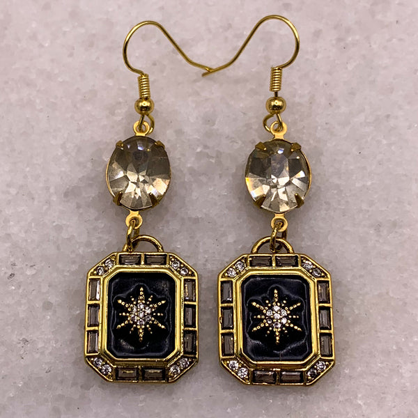 Enamel Diamante Jewellery | Vintage Earrings | Handmade in Australia | Crystal