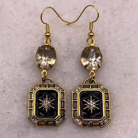 Enamel Diamante Jewellery | Vintage Earrings | Handmade in Australia | Crystal