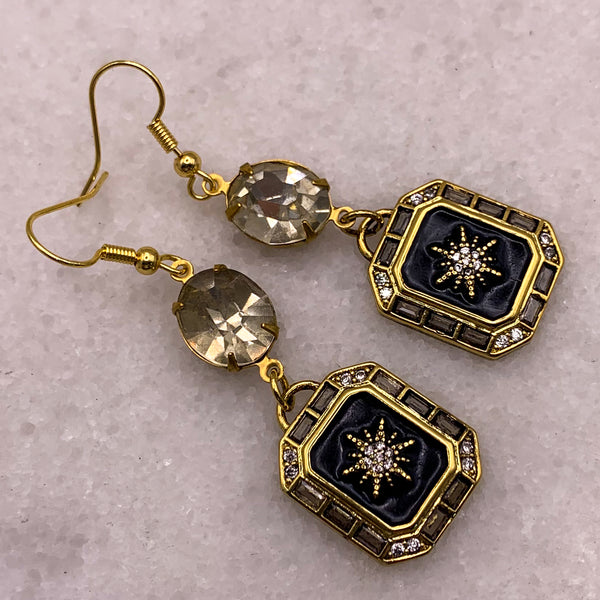 Enamel Diamante Jewellery | Vintage Earrings | Handmade in Australia | Crystal