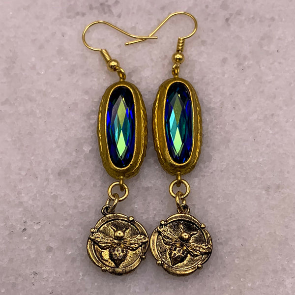 Swarovski Crystal | Bee Jewellery | Handmade in Australia | Blue Jewel