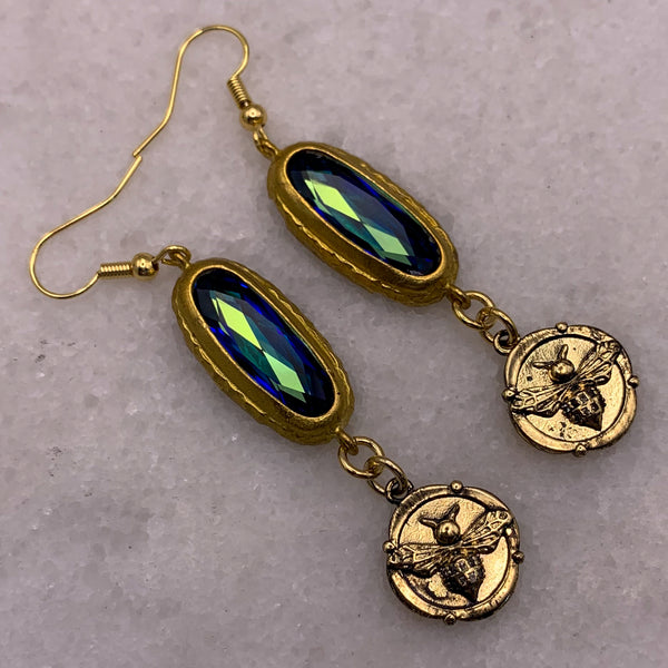 Swarovski Crystal | Bee Jewellery | Handmade in Australia | Blue Jewel