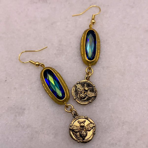 Swarovski Crystal | Bee Jewellery | Handmade in Australia | Blue Jewel