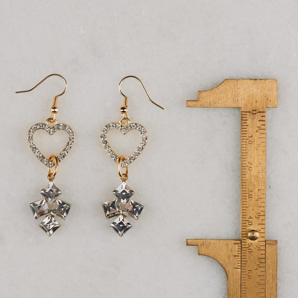 Vintage Jewellery - Handmade - Joyful Earrings - Diamond Crystal Earrings
