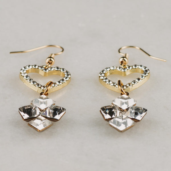 Vintage Jewellery - Handmade - Joyful Earrings - Diamond Crystal Earrings