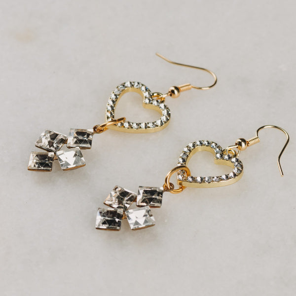 Vintage Jewellery - Handmade - Joyful Earrings - Diamond Crystal Earrings