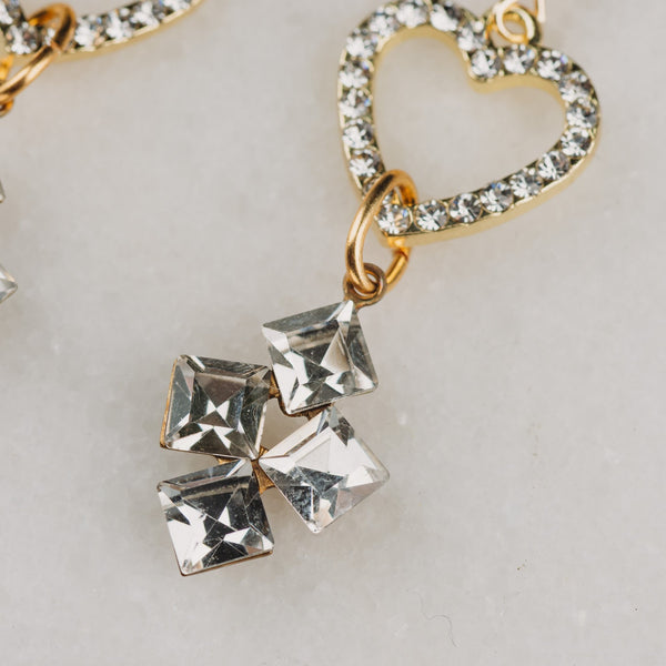 Vintage Jewellery - Handmade - Joyful Earrings - Diamond Crystal Earrings