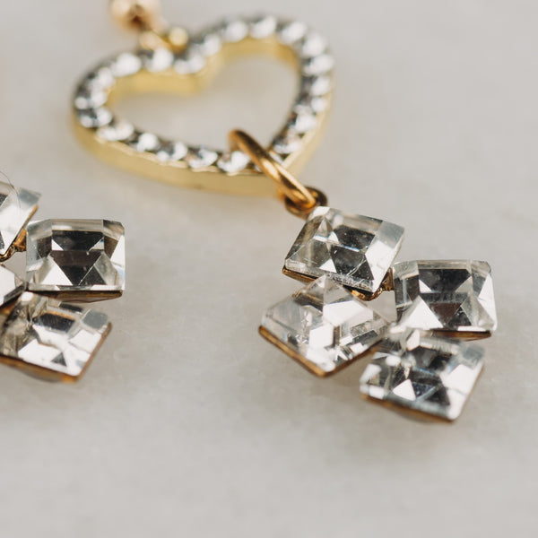 Vintage Jewellery - Handmade - Joyful Earrings - Diamond Crystal Earrings
