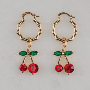 Cherry Earrings | Handmade in Australia | 24 Carat Gold | Vintage Jewellery | Contemporary Design
