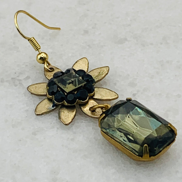 Vintage Crystal Earring | Black Diamond | Handmade in Australia | Bohemian Style
