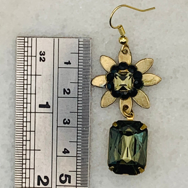 Vintage Crystal Earring | Black Diamond | Handmade in Australia | Bohemian Style