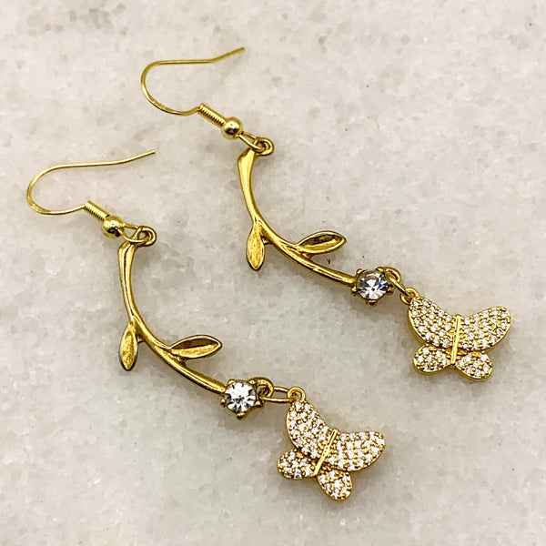 Butterfly Earring | Handmade in Australia | Vintage | Flower Earrings