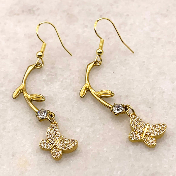 Butterfly Earring | Handmade in Australia | Vintage | Flower Earrings