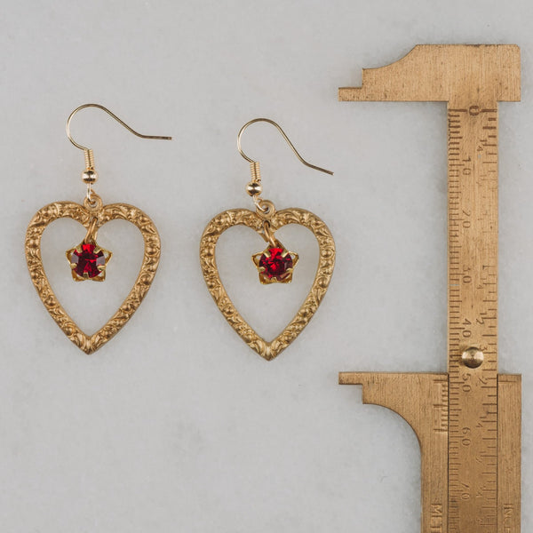 Ruby Earrings | Vintage Heart Jewellery | Star Ruby | Handmade in Australia
