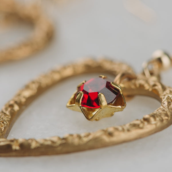 Ruby Earrings | Vintage Heart Jewellery | Star Ruby | Handmade in Australia