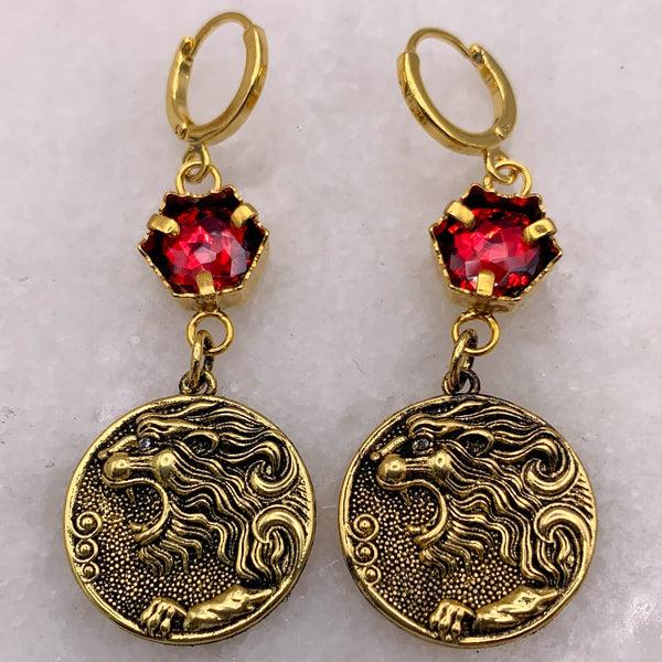 Heraldic Jewellery | Vintage Style | Handmade in Australia | Lion Earrings