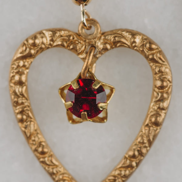 Ruby Earrings | Vintage Heart Jewellery | Star Ruby | Handmade in Australia