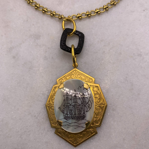 Scrimshaw | Mother of Pearl | Hand Carved | Vintage Style | Made in Australia