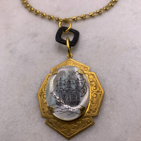 Scrimshaw | Mother of Pearl | Hand Carved | Vintage Style | Made in Australia