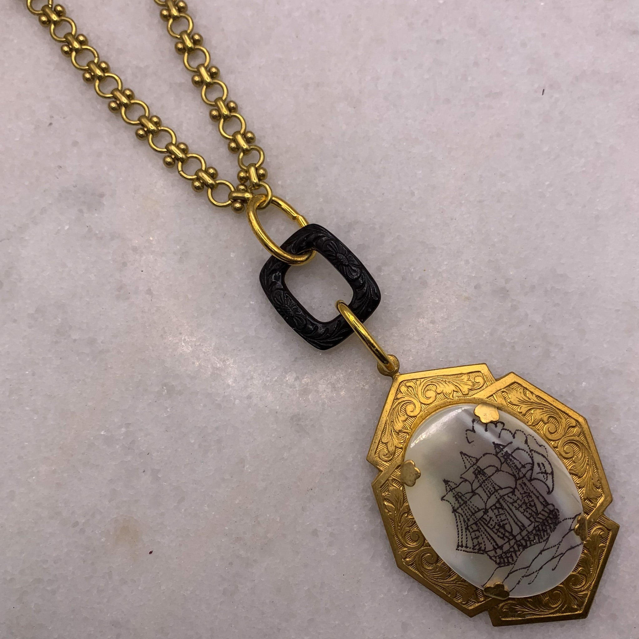 Scrimshaw | Mother of Pearl | Hand Carved | Vintage Style | Made in Australia