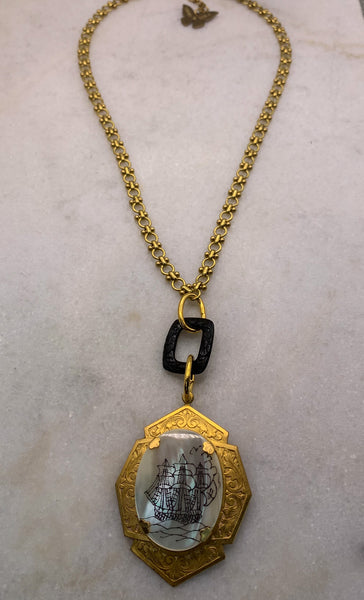 Scrimshaw | Mother of Pearl | Hand Carved | Vintage Style | Made in Australia