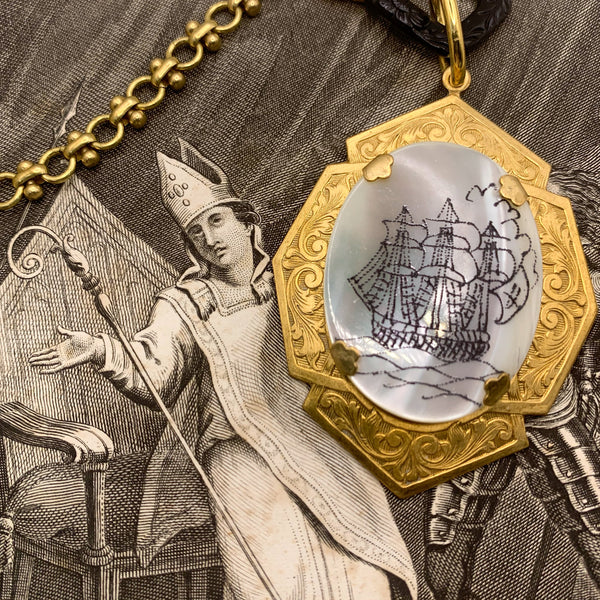 Scrimshaw | Mother of Pearl | Hand Carved | Vintage Style | Made in Australia