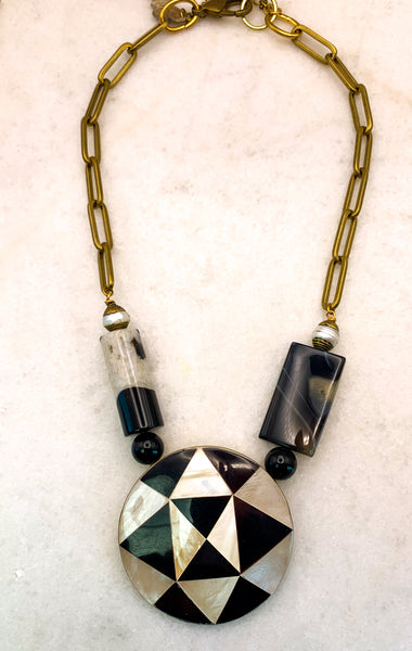 Mother of Pearl | Vintage Mosaic | Onyx | Freshwater Pearl | Handmade in Australia